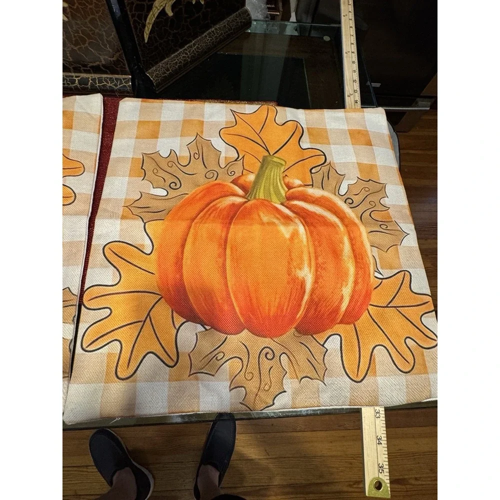 3-Pack Pumpkin Autumn Leaf Decorative Pumpkin Pillow Covers